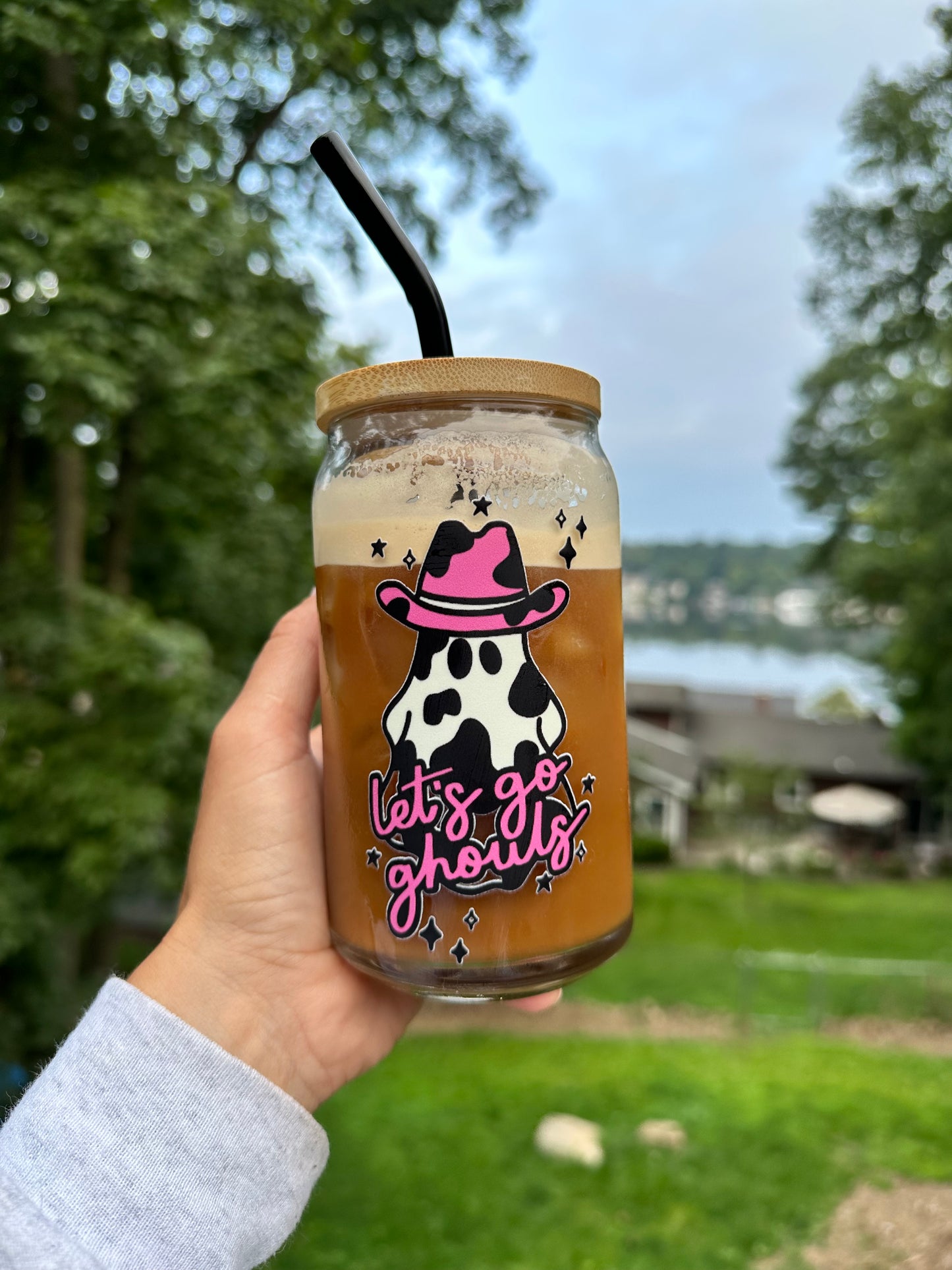 Let’s Go Ghouls Can Glass, Halloween Beer Can Glass