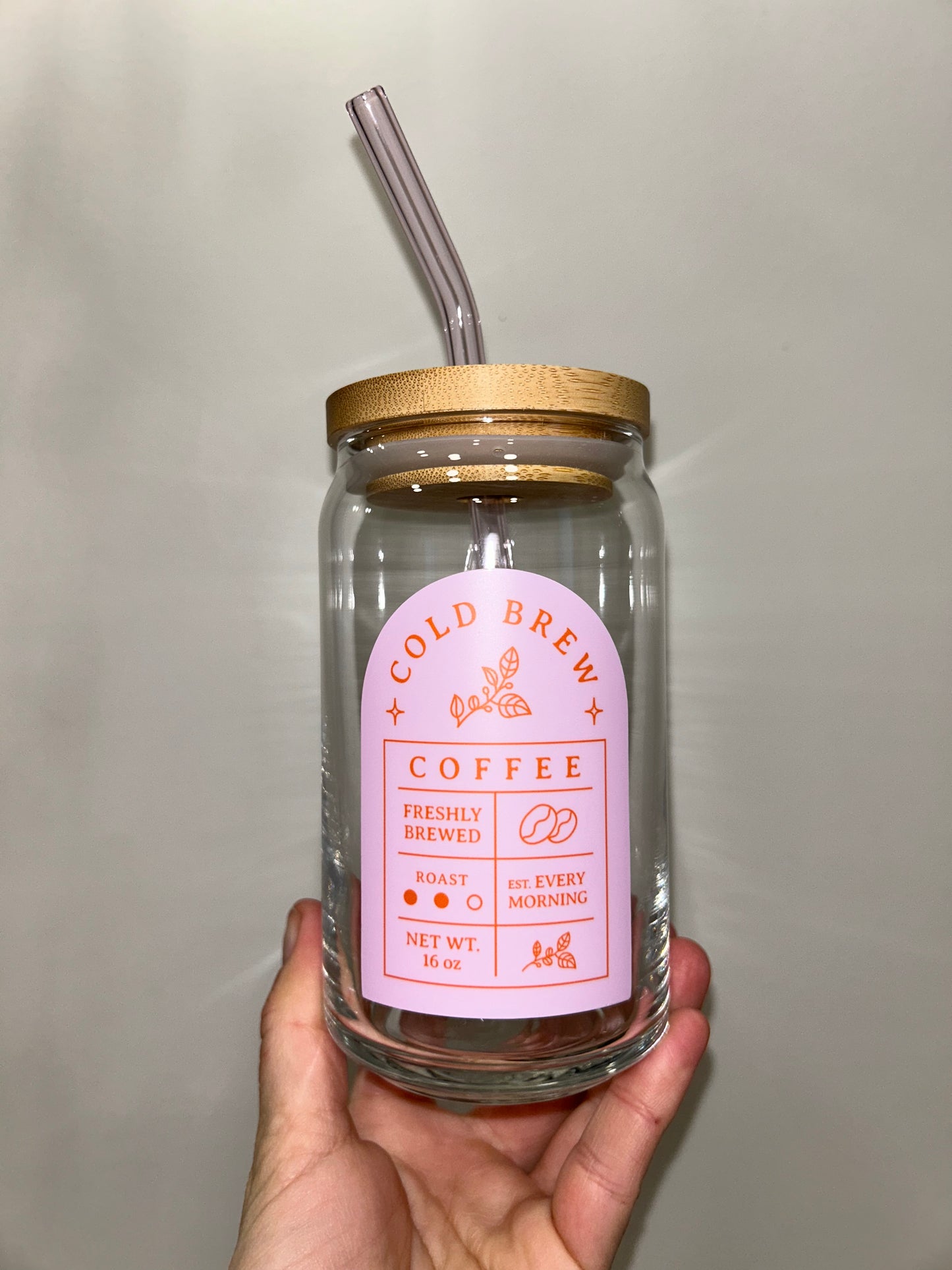 Cold Brew Label Beer Can Glass