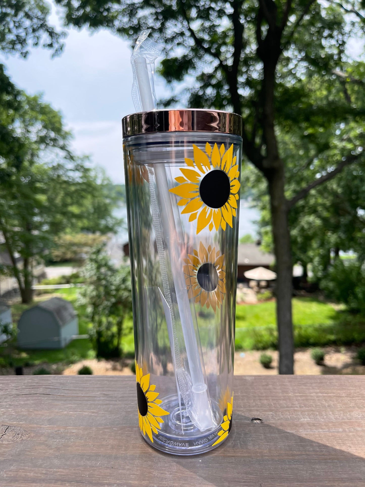 Sunflower Tumbler, personalized sunflower cup, Gift for her, Floral Tumbler, 16 oz Tumbler