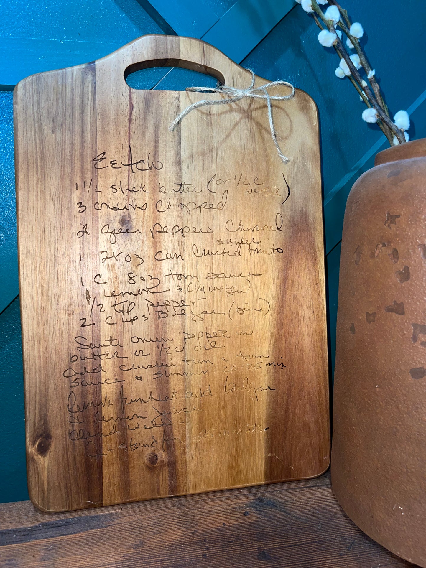 Custom Recipe/note Cutting Board