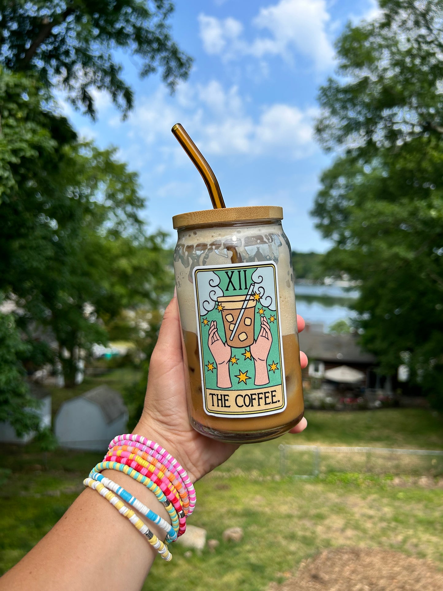 The Coffee Tarot Card Can Glass