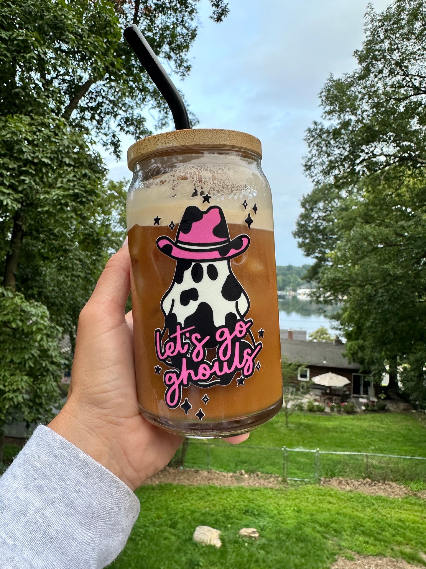 Let’s Go Ghouls Can Glass, Halloween Beer Can Glass