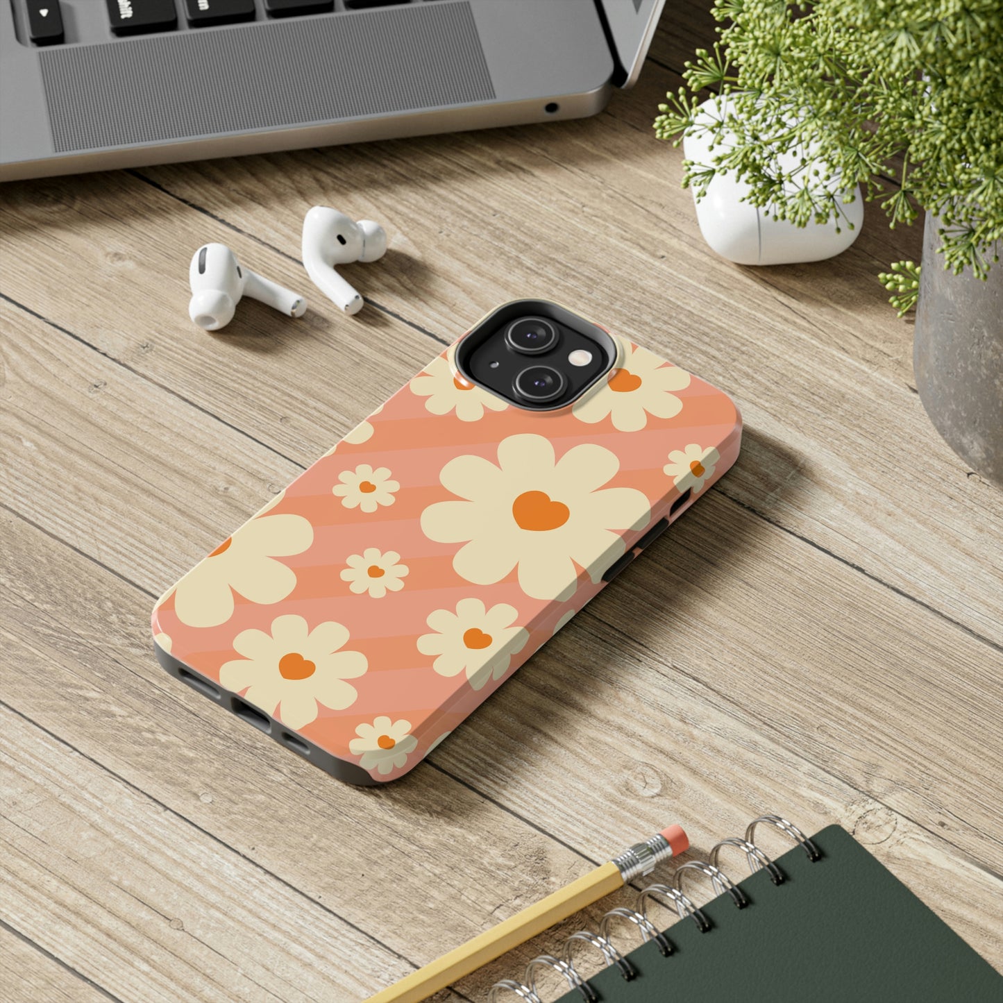 Retro Floral iPhone Case, iPhone 14 Tough Phone Case, Impact Resistant Phone Case