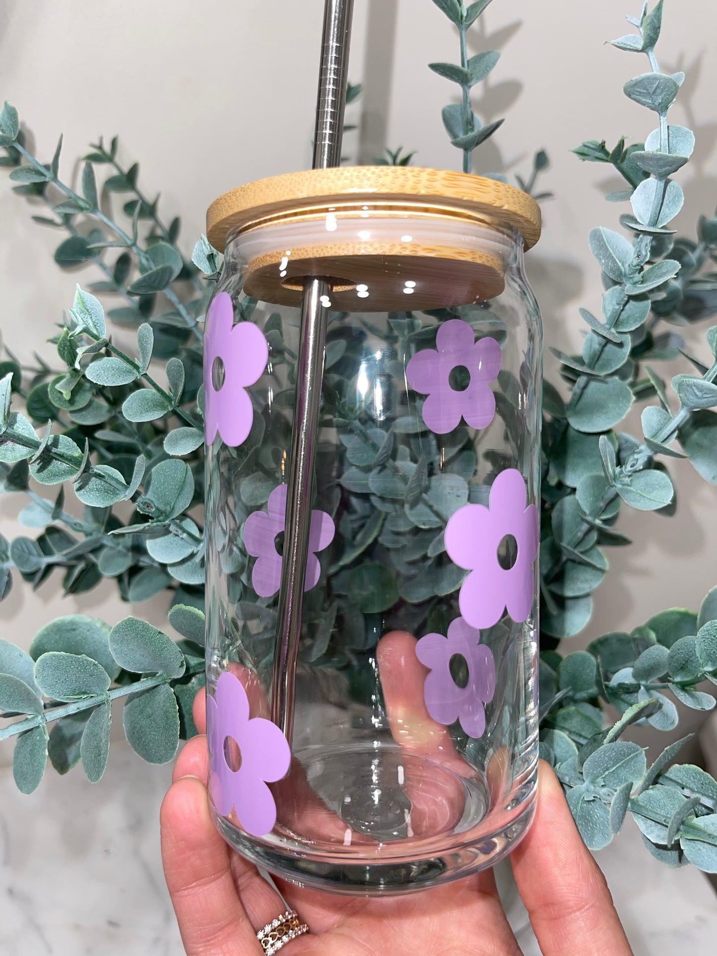 Retro Daisies Beer Can Blass