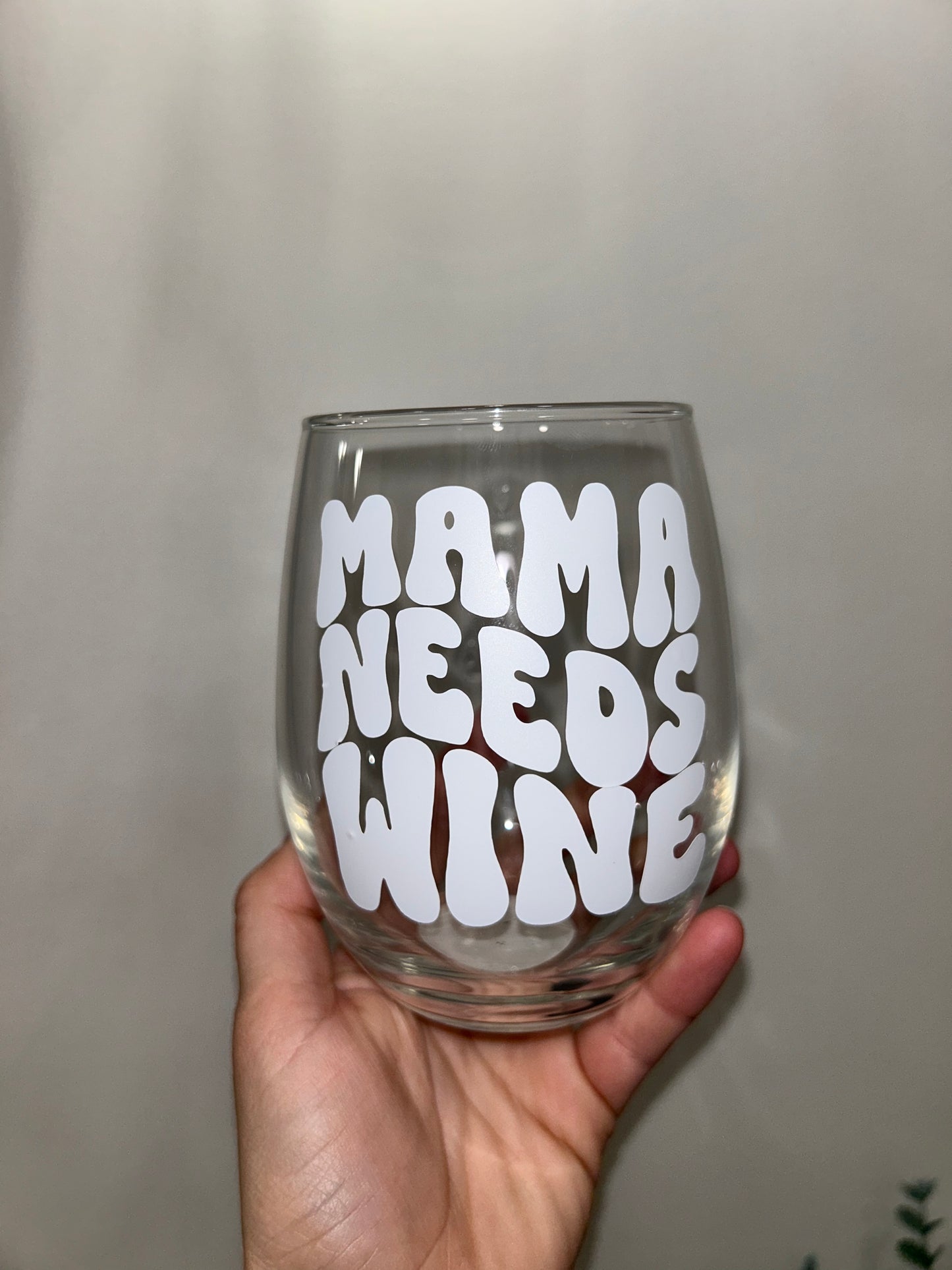 Mama Needs Wine Stemless Wine Glass