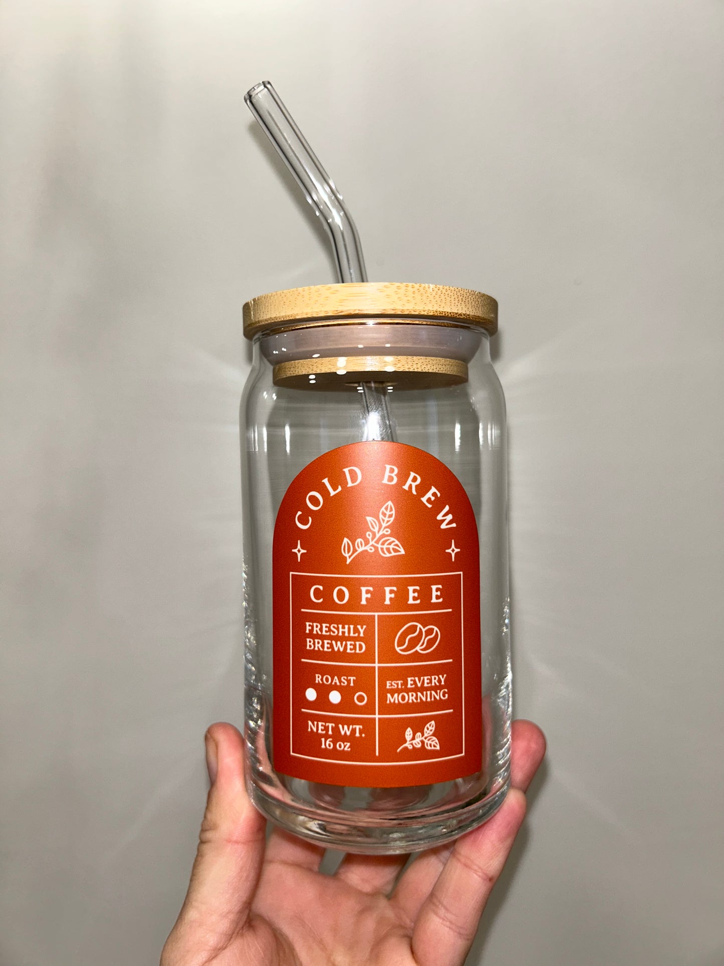 Cold Brew Label Beer Can Glass