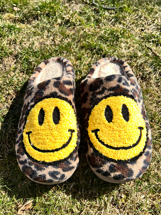 Leopard Happy Face Slippers