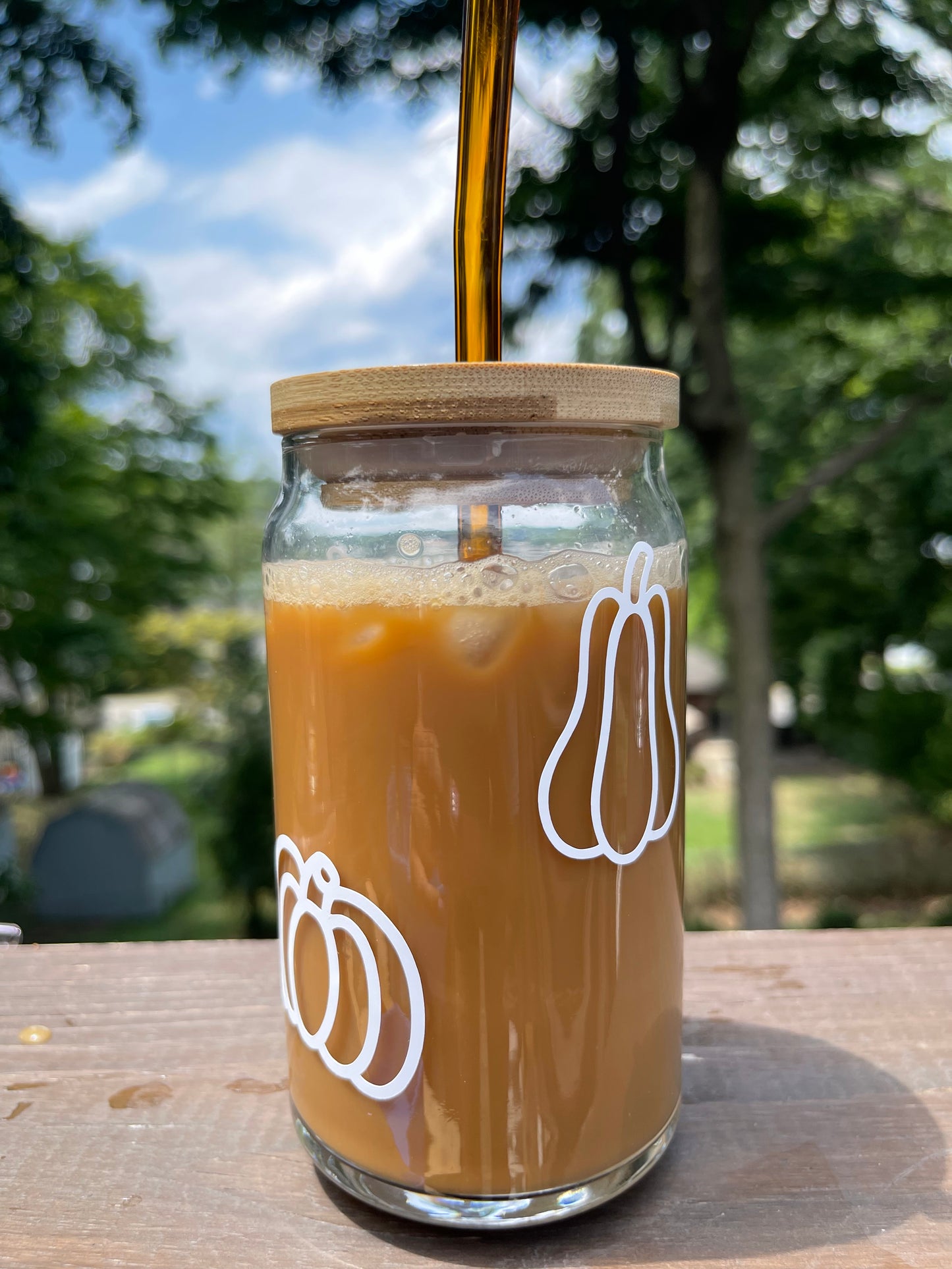 Pumpkin Beer Can Glass