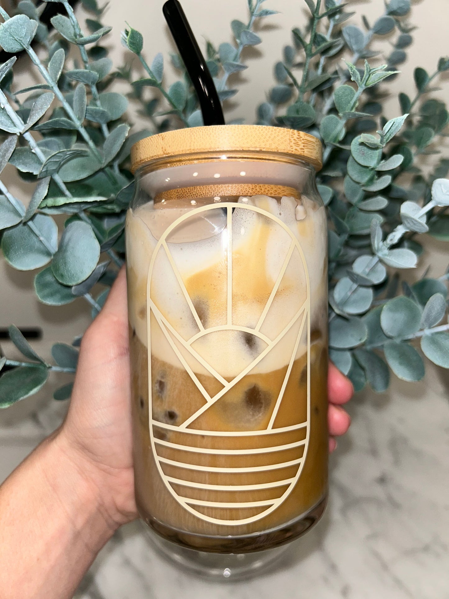 Boho Sunset Beer Can Glass