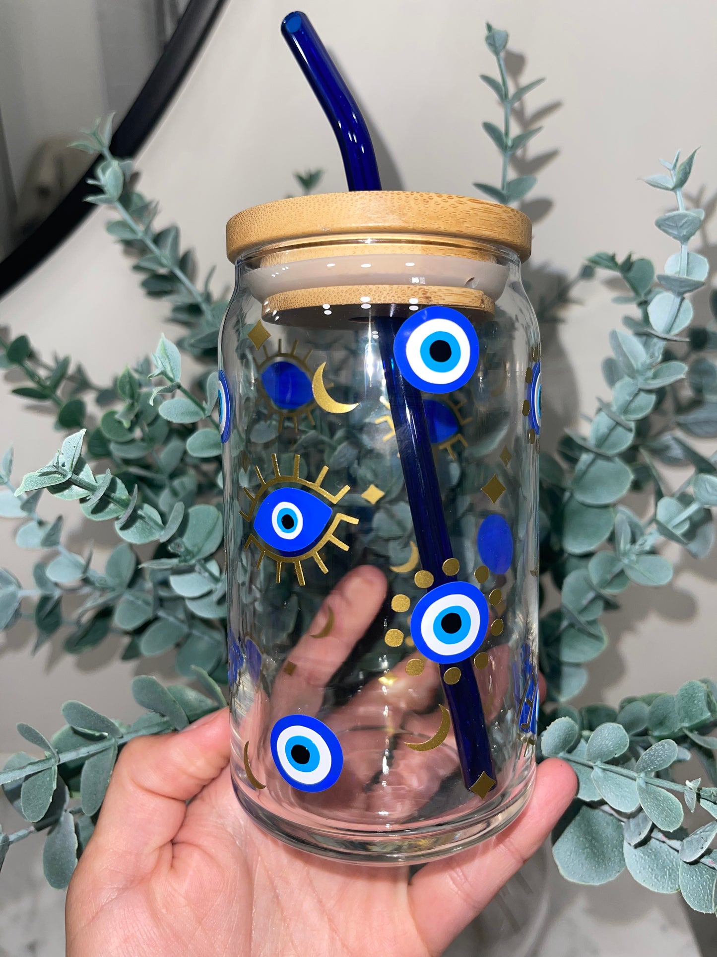 Evil Eye Beer Can Glass