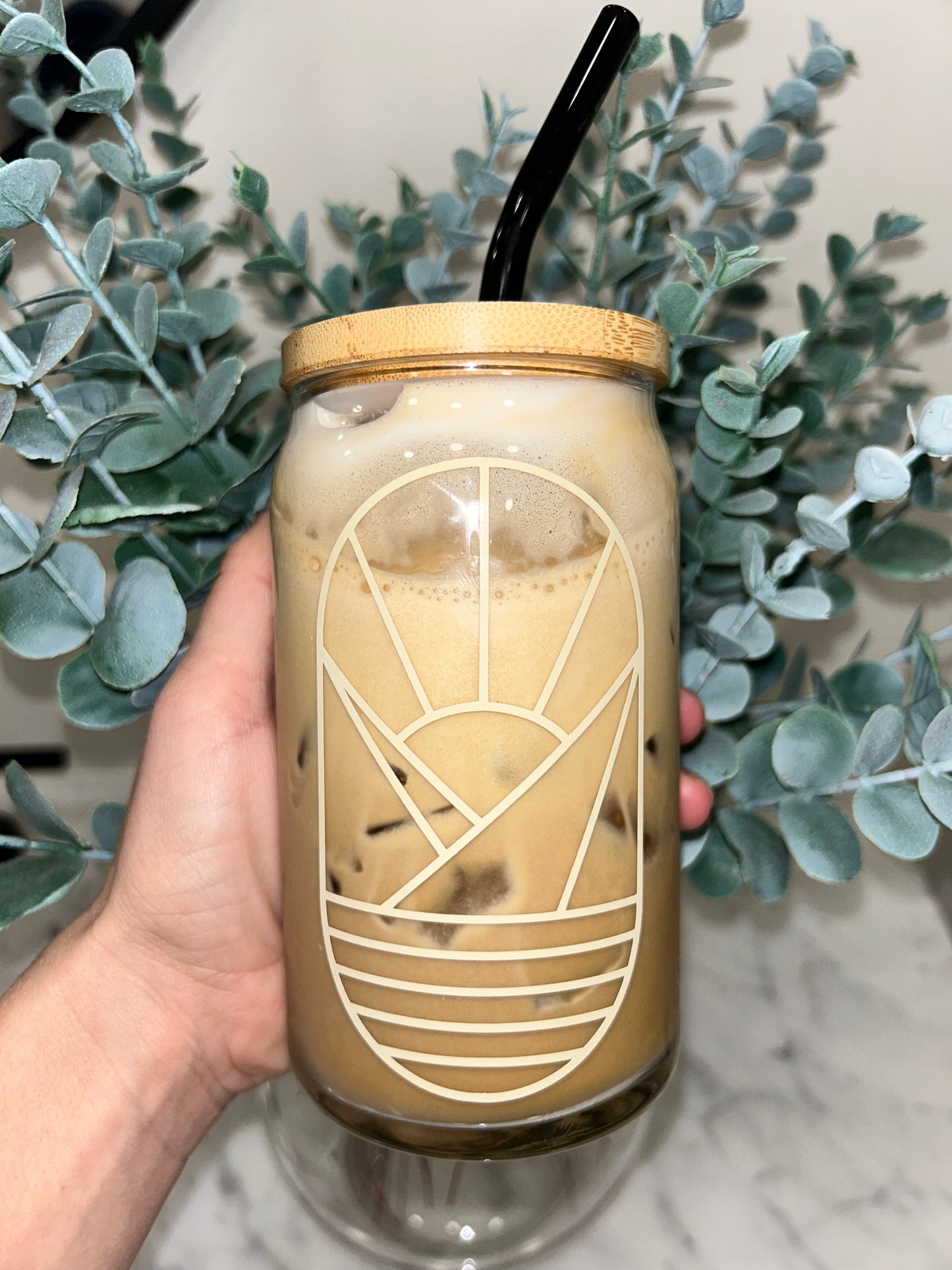 Boho Sunset Beer Can Glass