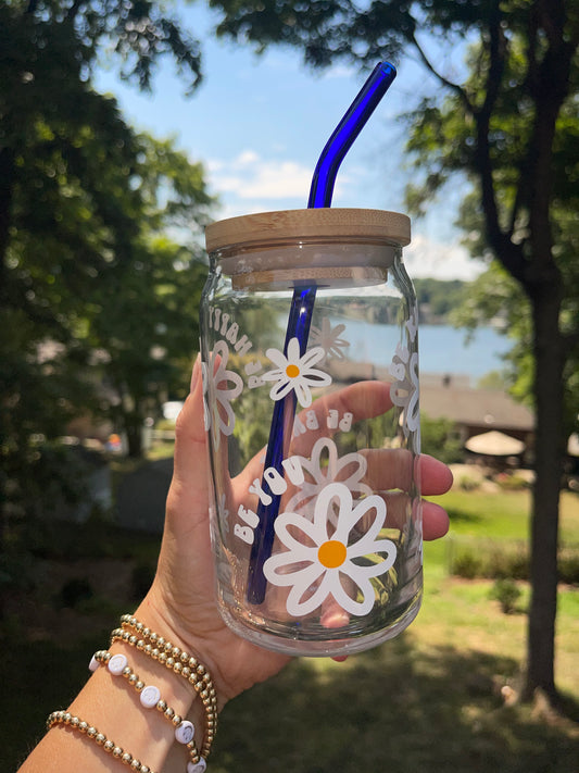 Daily Affirmations Beer Can Glass