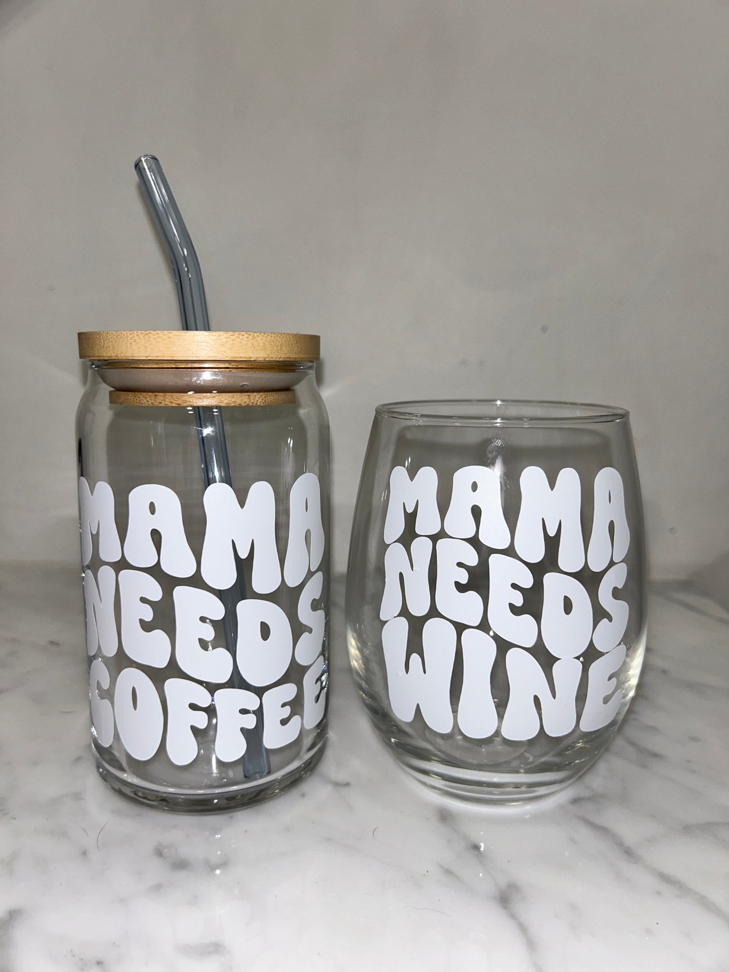 Mama Needs Wine Stemless Wine Glass