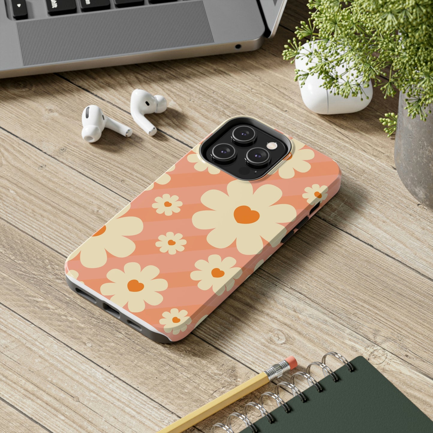 Retro Floral iPhone Case, iPhone 14 Tough Phone Case, Impact Resistant Phone Case