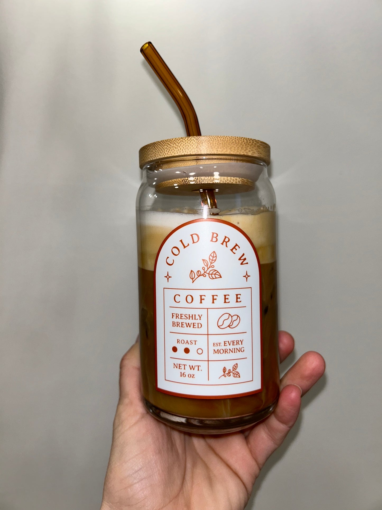 Cold Brew Label Beer Can Glass