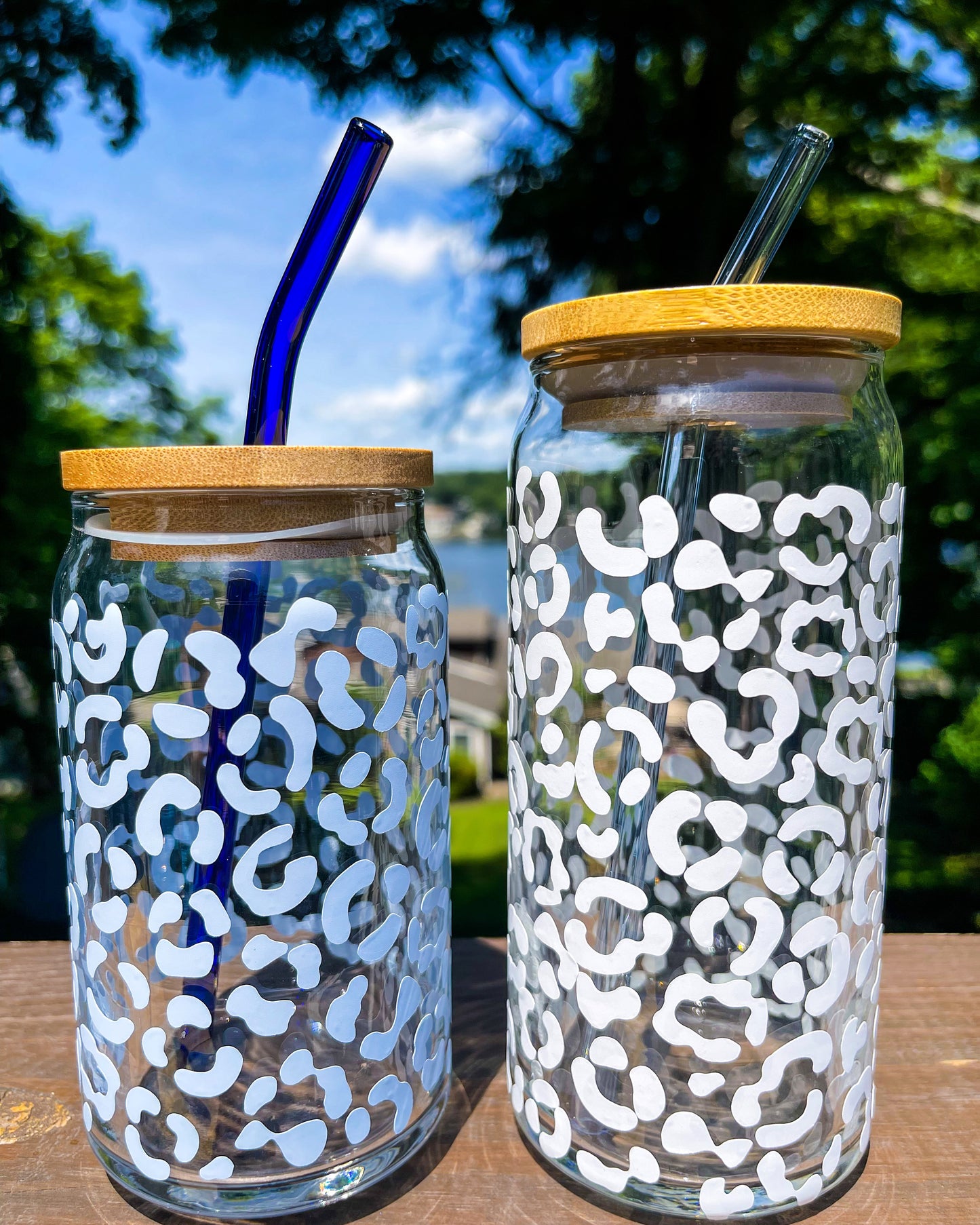 Cheetah Print Beer Can Glass