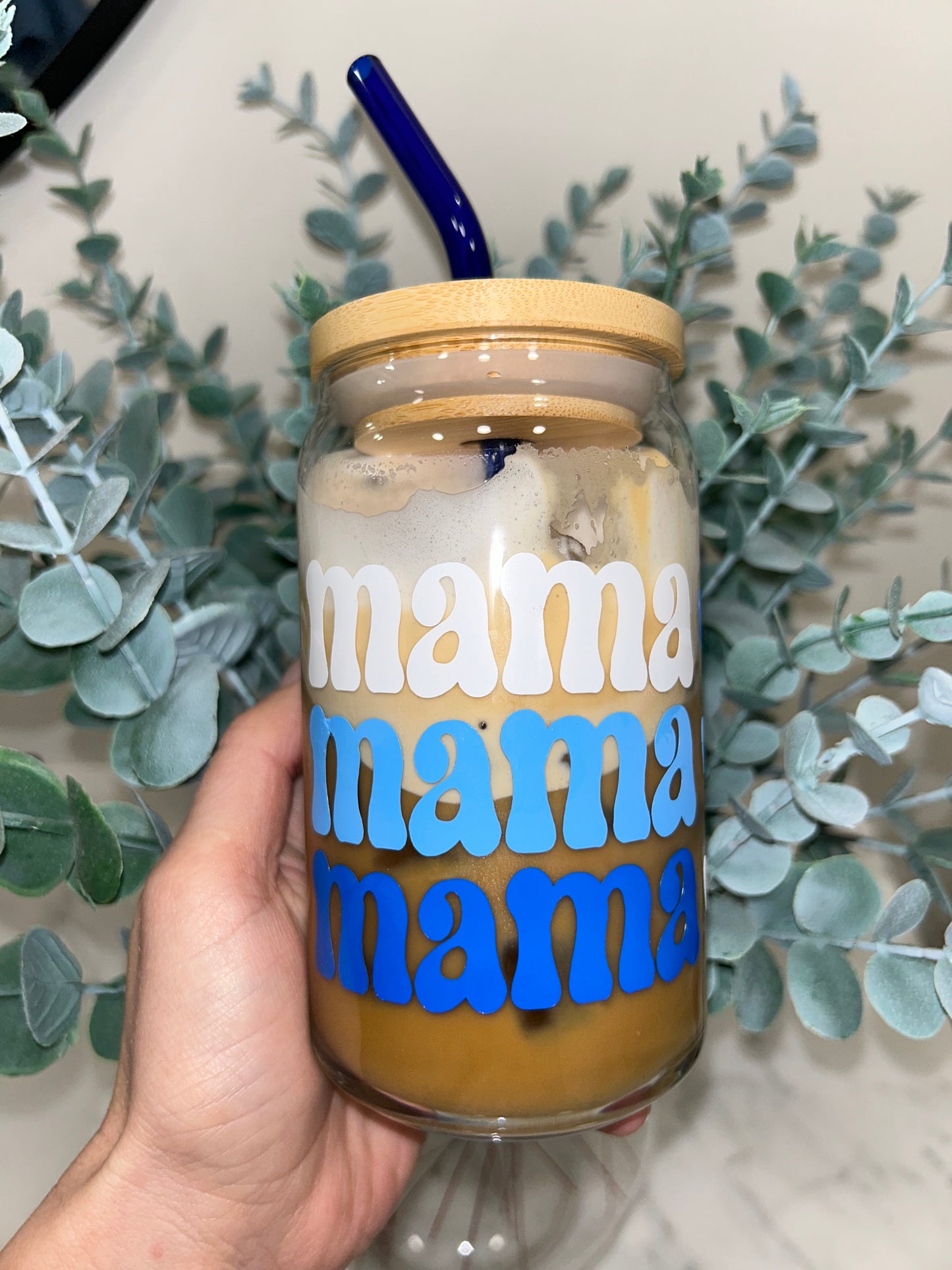 Boy Mama Beer Can Glass