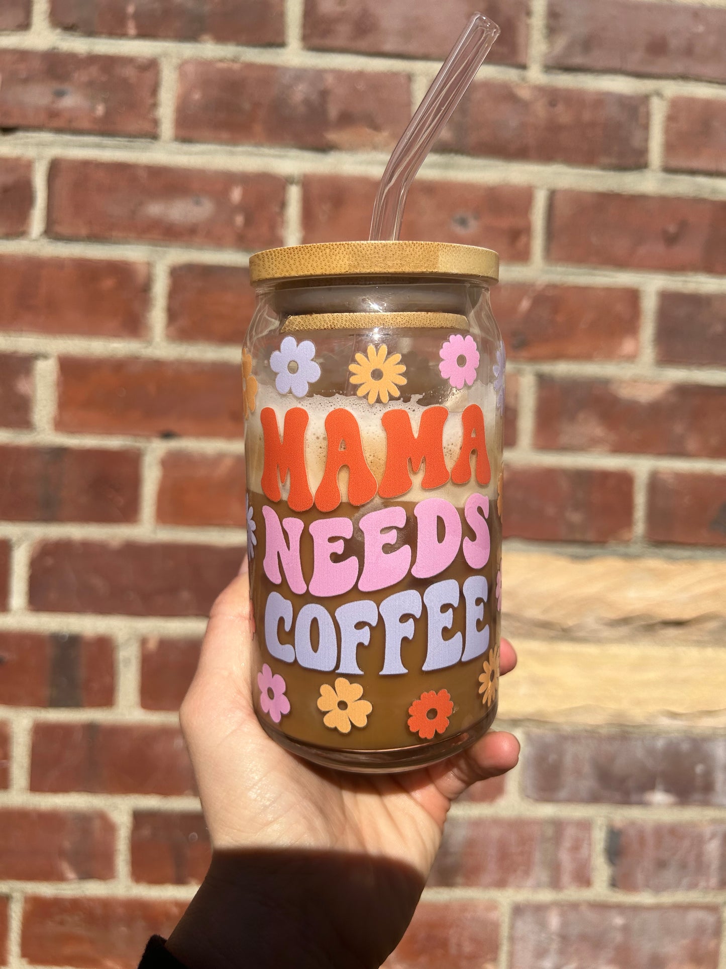 Mama Needs Coffee Beer Can Glass