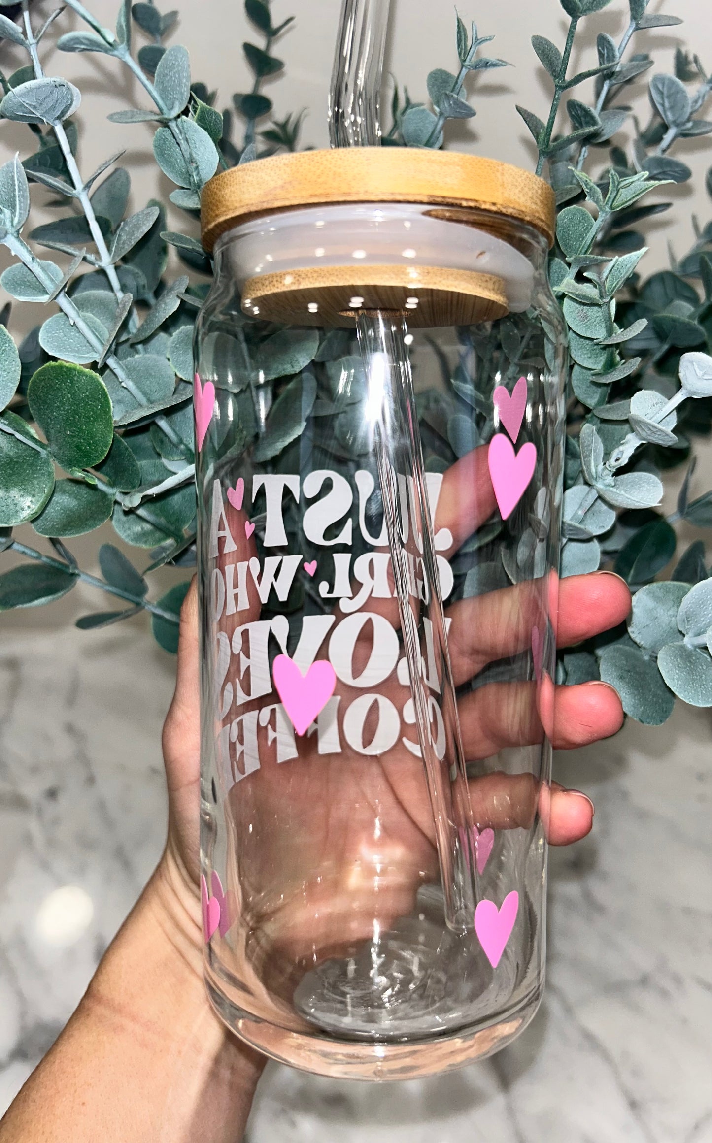 Just A Girl Who Loves Coffee Beer Can Glass