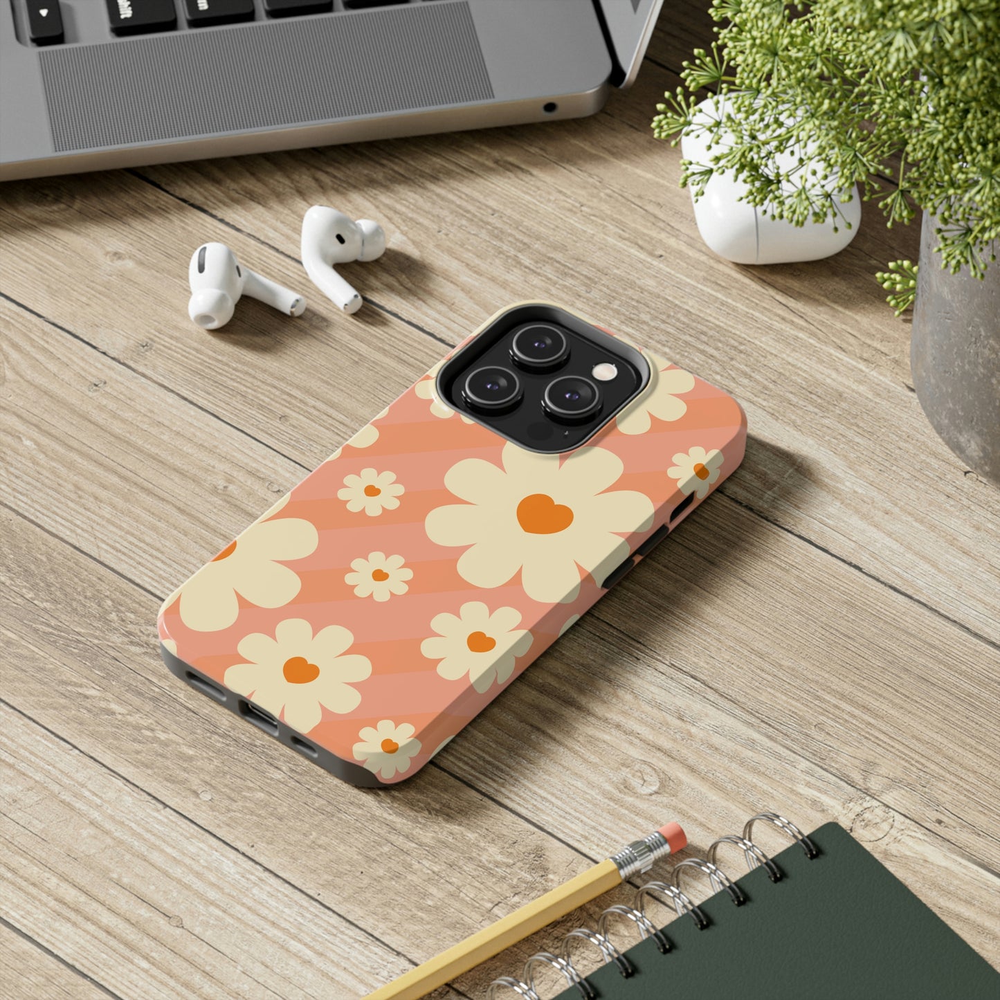 Retro Floral iPhone Case, iPhone 14 Tough Phone Case, Impact Resistant Phone Case