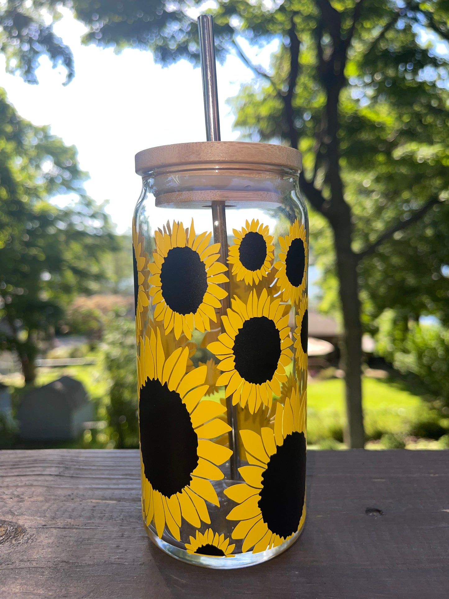 Sunflower Beer Can Glass