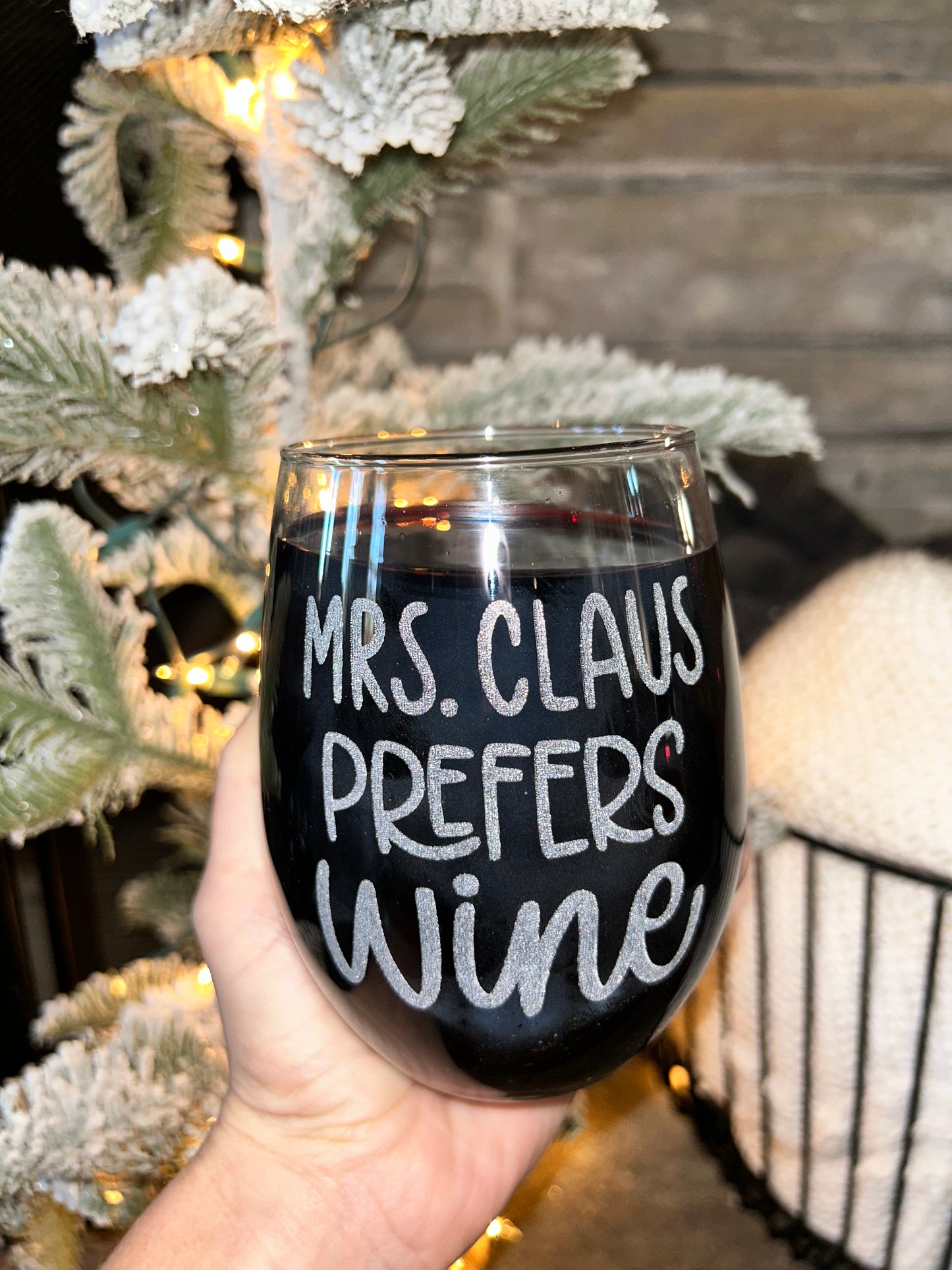 Mrs Claus Wine Glass