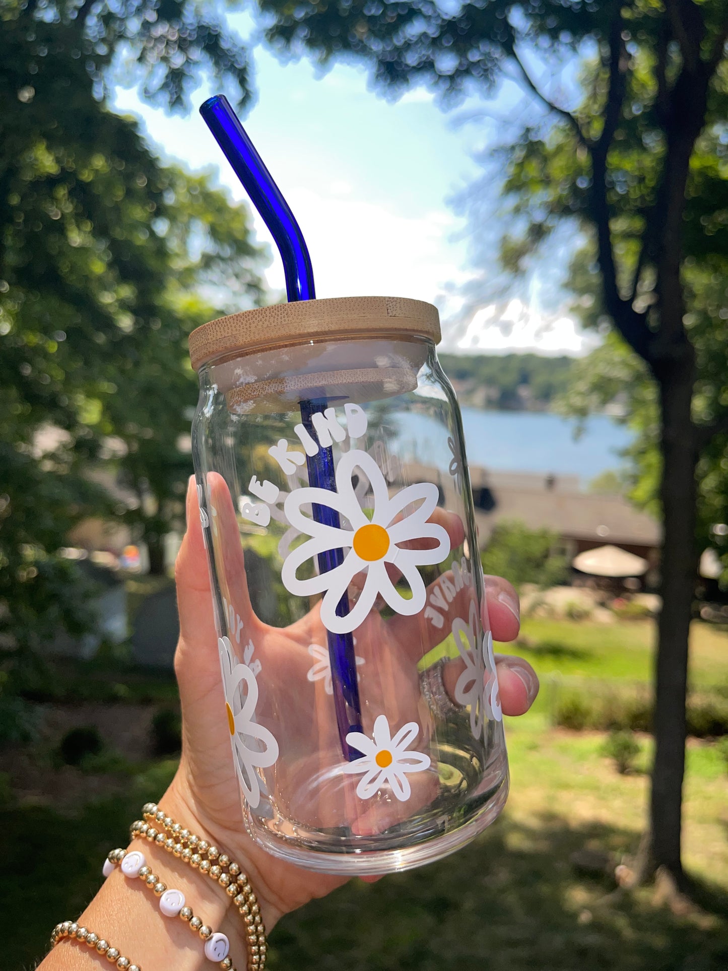 Daily Affirmations Beer Can Glass