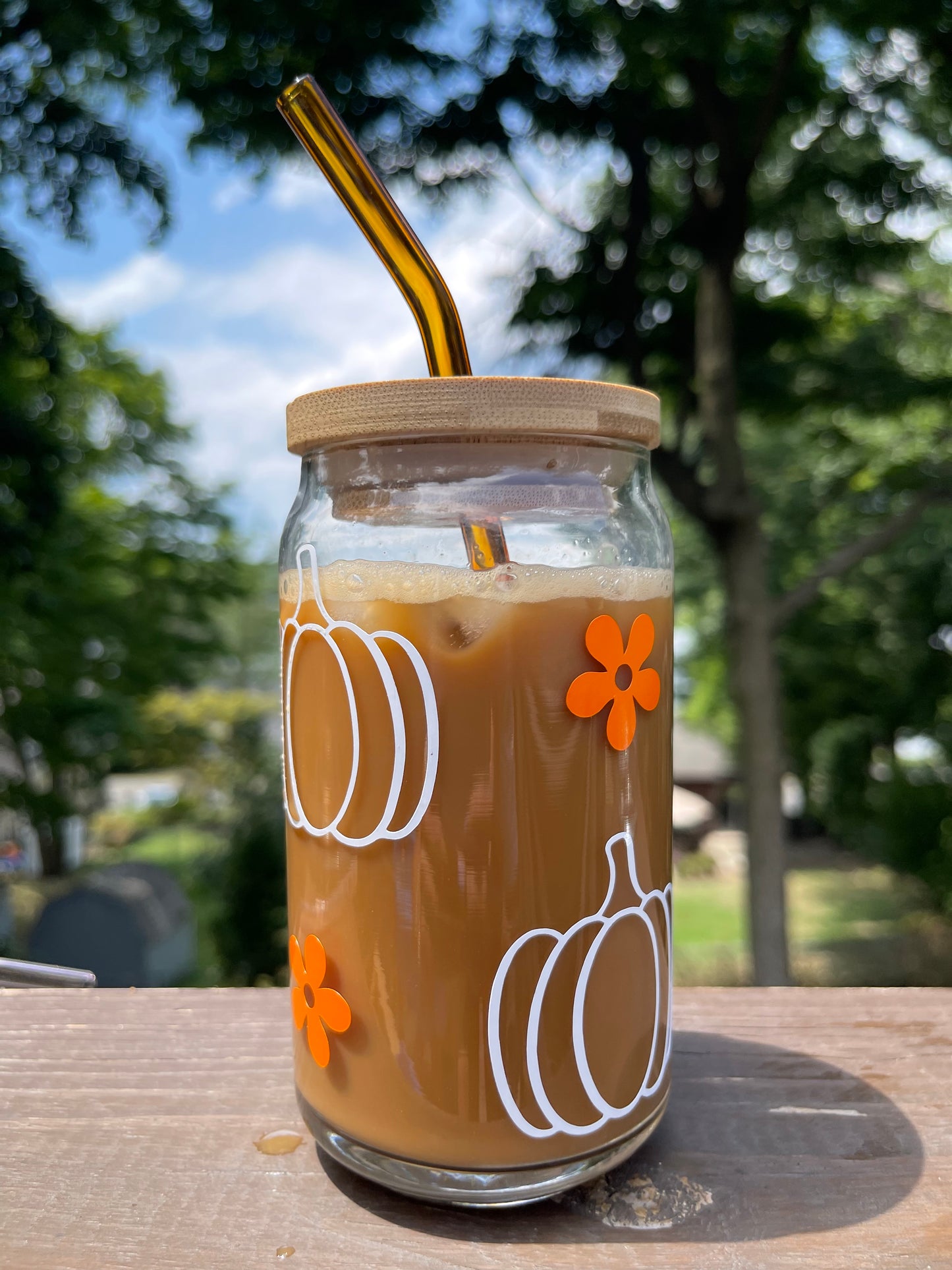 Groovy Pumpkin Beer Can Glass