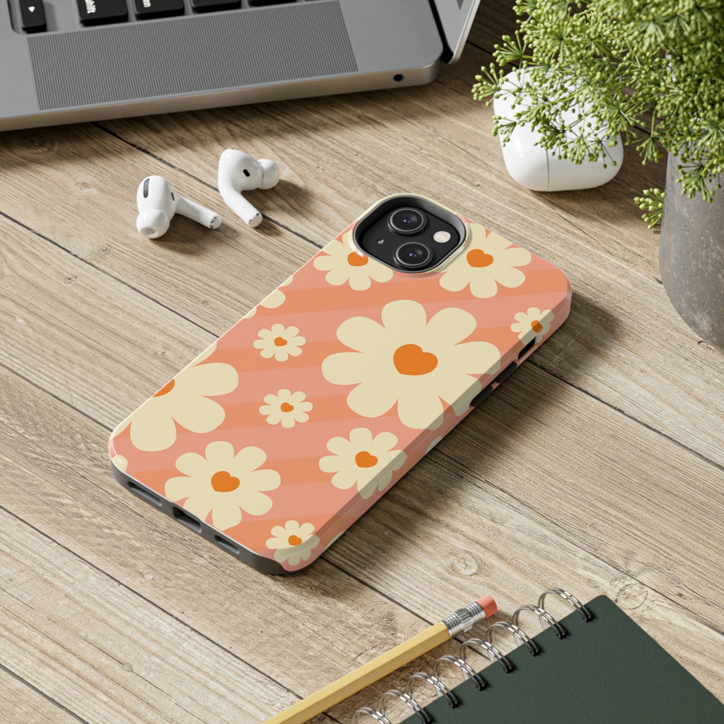 Retro Floral iPhone Case, iPhone 14 Tough Phone Case, Impact Resistant Phone Case