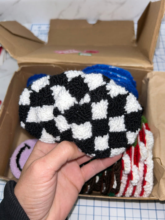 Checkered Car Coaster Set