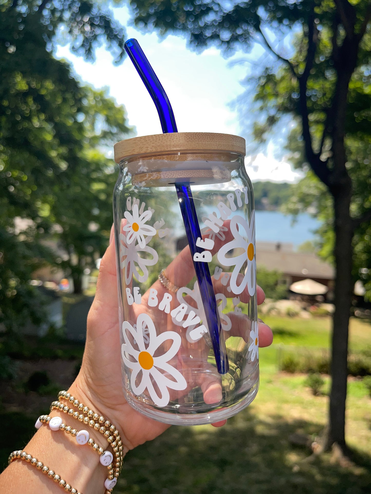 Daily Affirmations Beer Can Glass