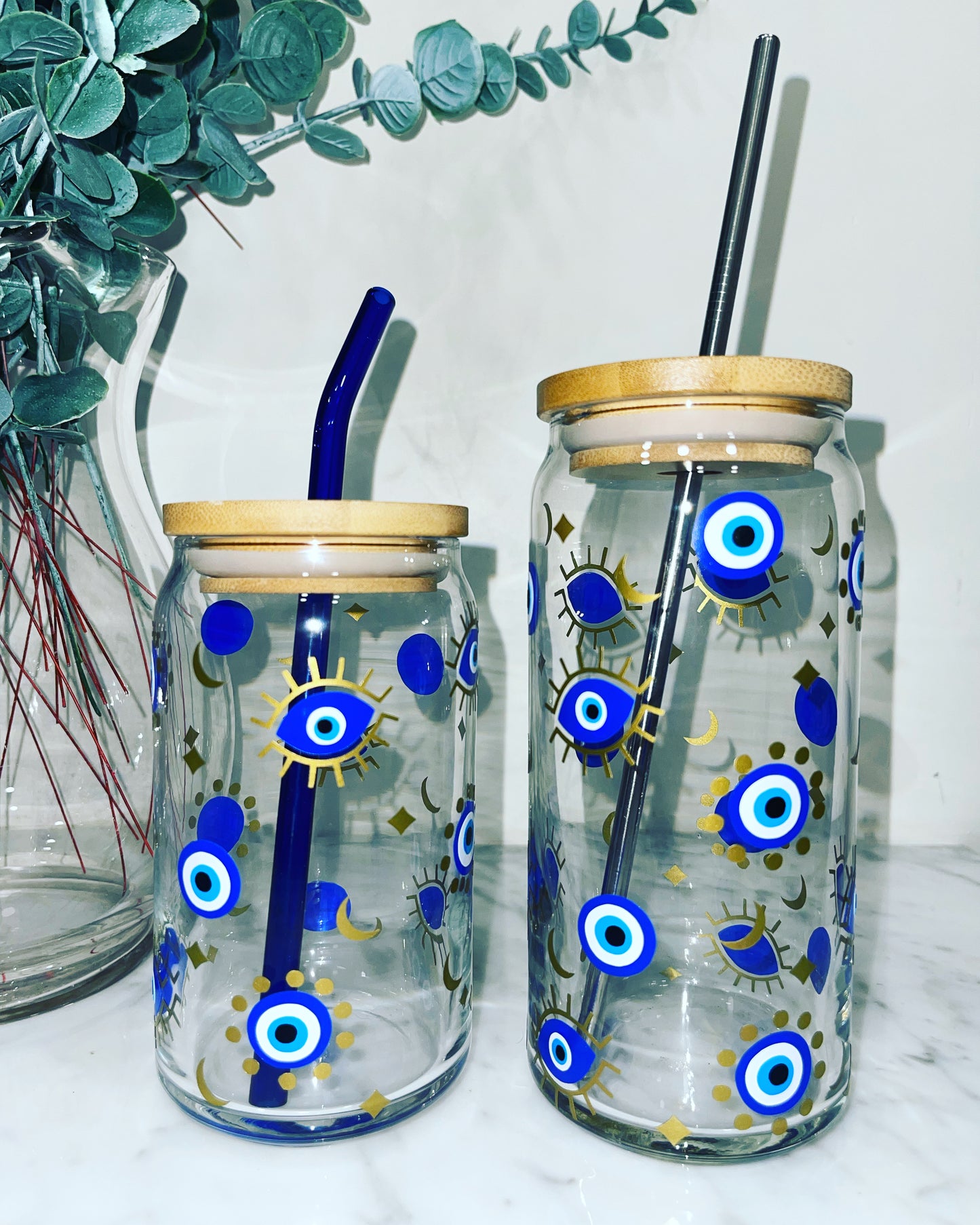 Evil Eye Beer Can Glass