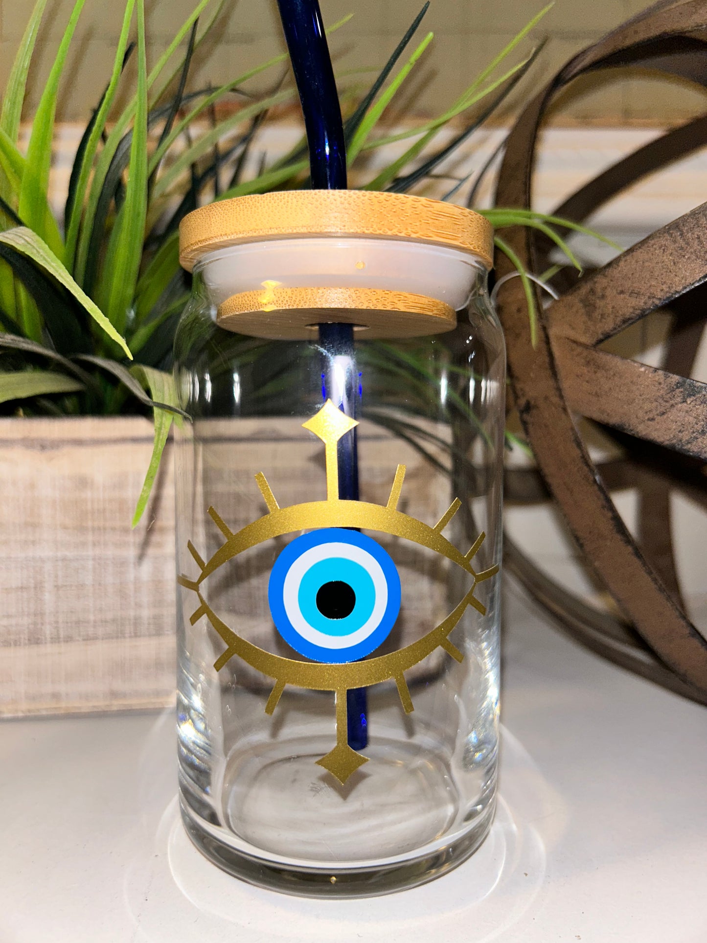 NEW Evil Eye Beer Can Glass