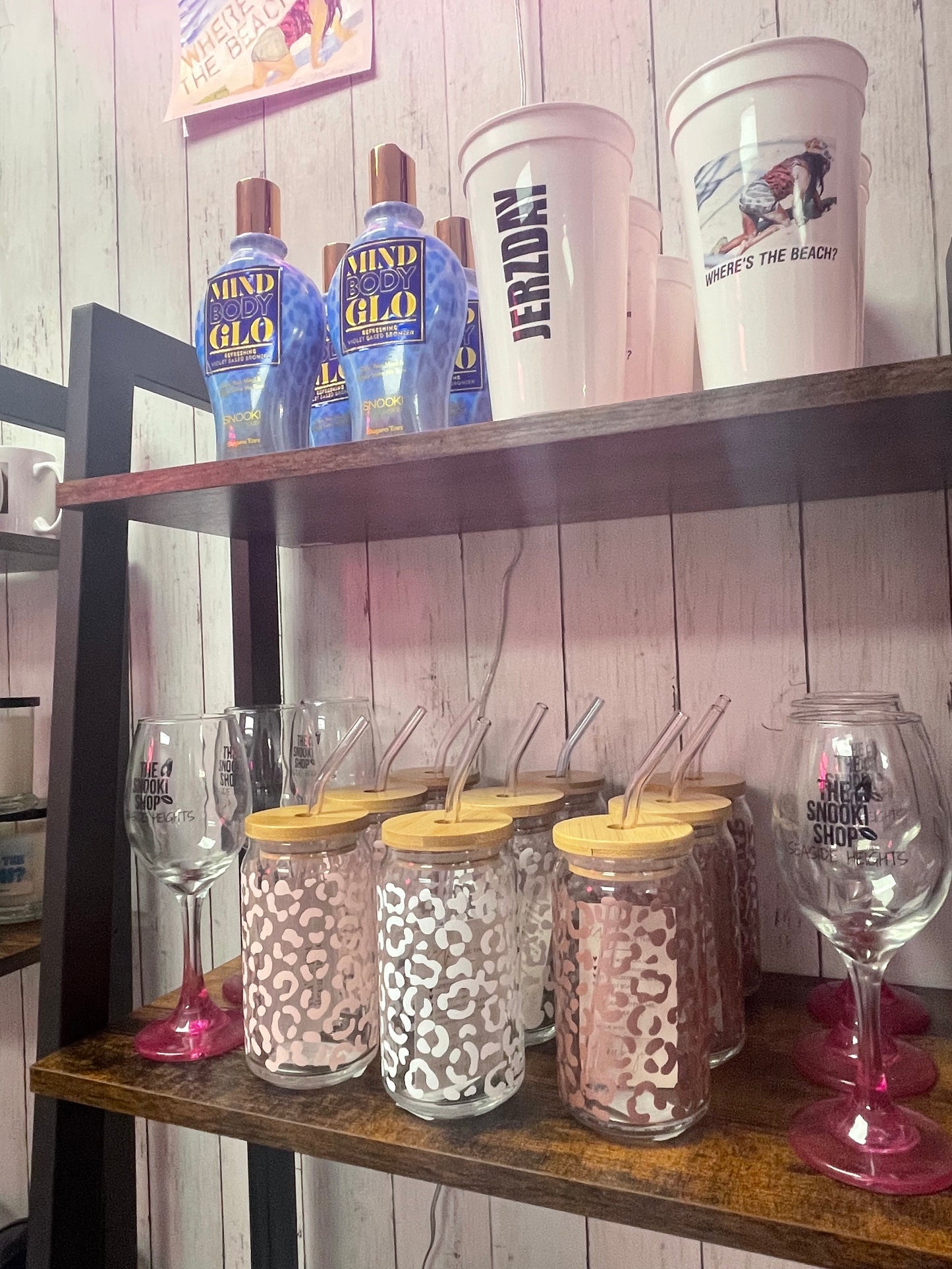 Cheetah Print Beer Can Glass