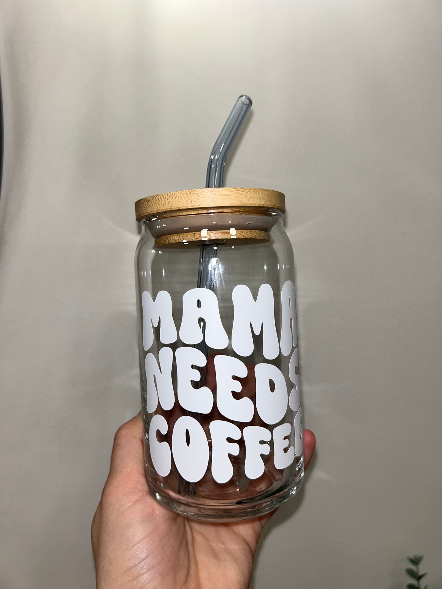 Mama Needs Coffee Beer Can Glass