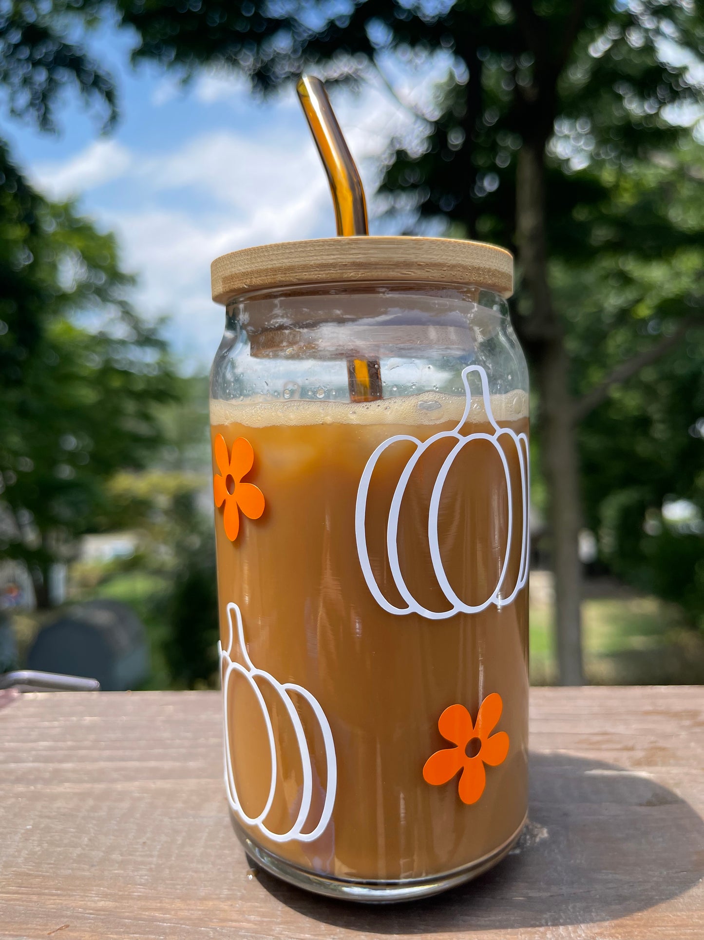 Groovy Pumpkin Beer Can Glass