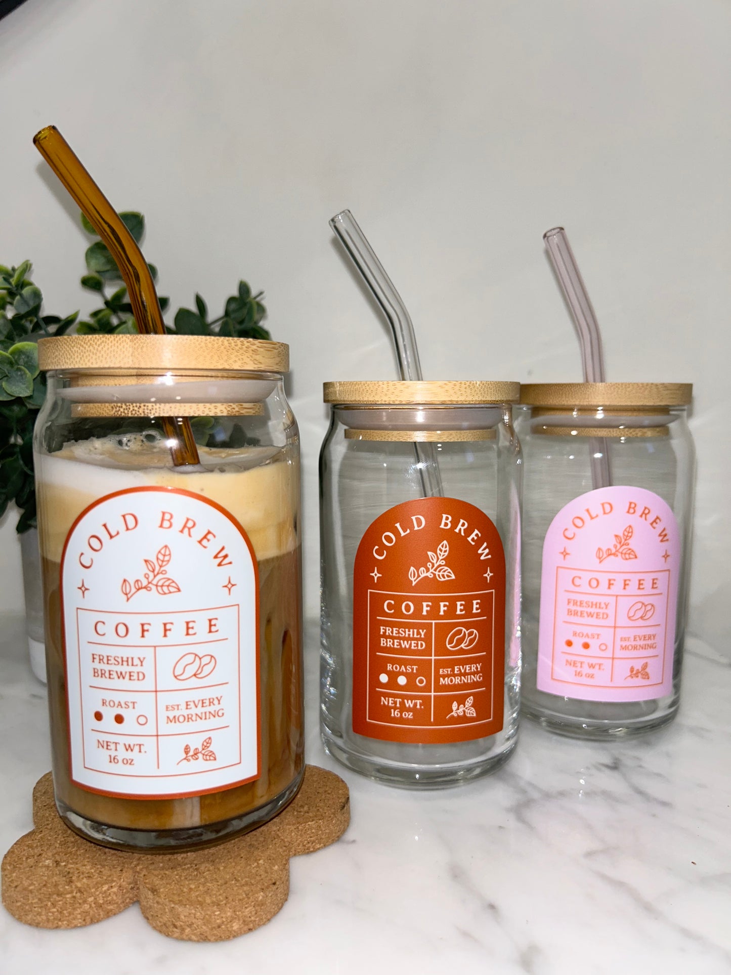 Cold Brew Label Beer Can Glass