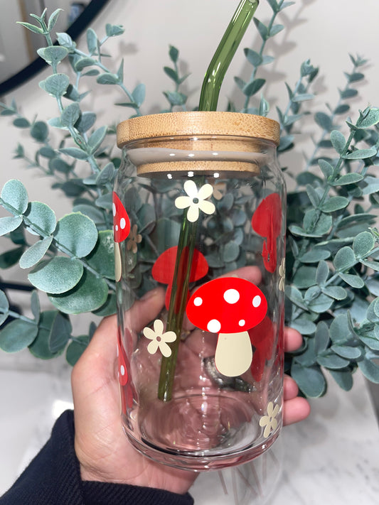 Mushroom Beer Can Glass