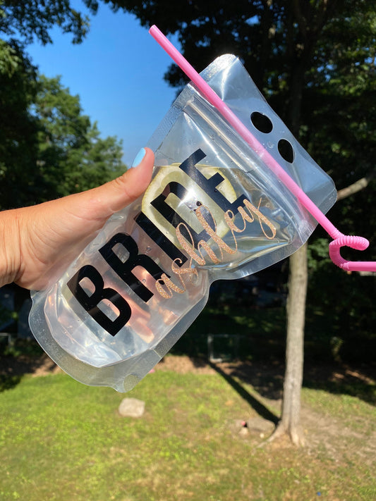 Bridal Party Drink Pouch, Bachelorette Drink Pouch, Adult Juice Pack, Bride Gift, Bachelorette Gift, Wedding Gift