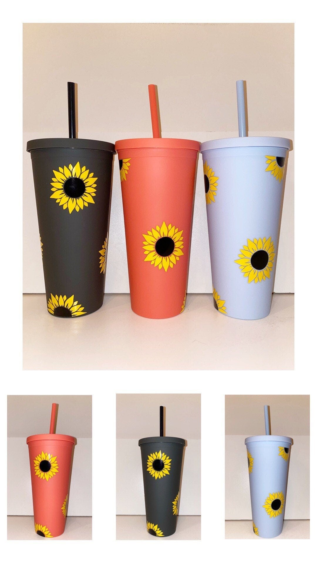 Sunflower Tumbler | Personalized Tumbler | Gift for Her | Birthday Gift | Matte Tumbler