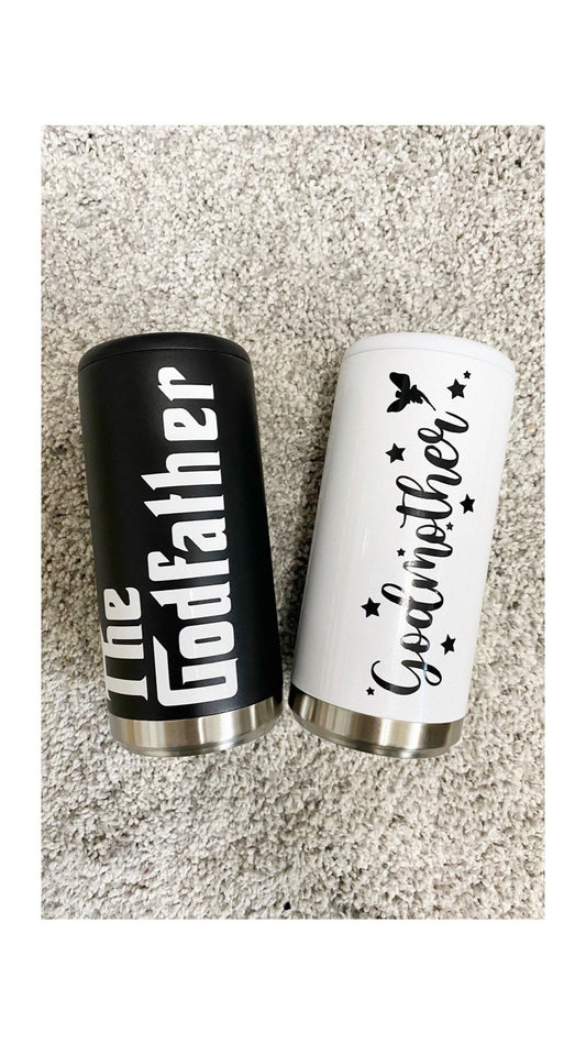 Godparents Slim Can Cooler Set | Godmother Gift | Godfather Gift | Godparents Gift  | Slim Can Cooler