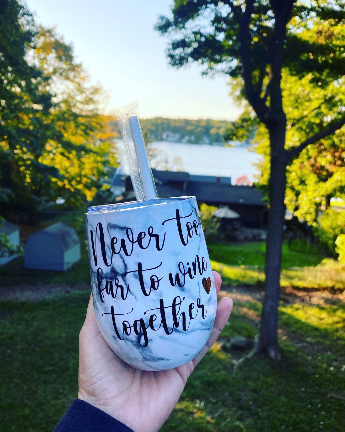 Long Distance Stemless Wine Tumbler