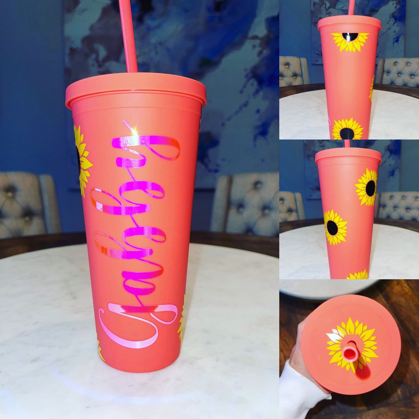 Sunflower Tumbler | Personalized Tumbler | Gift for Her | Birthday Gift | Matte Tumbler