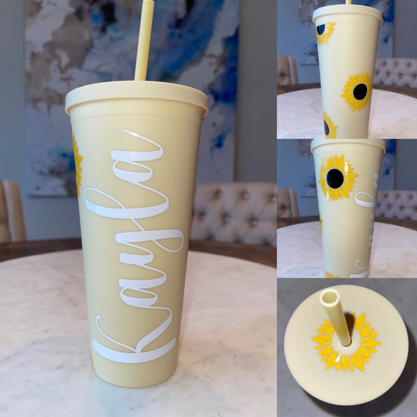 Sunflower Tumbler | Personalized Tumbler | Gift for Her | Birthday Gift | Matte Tumbler