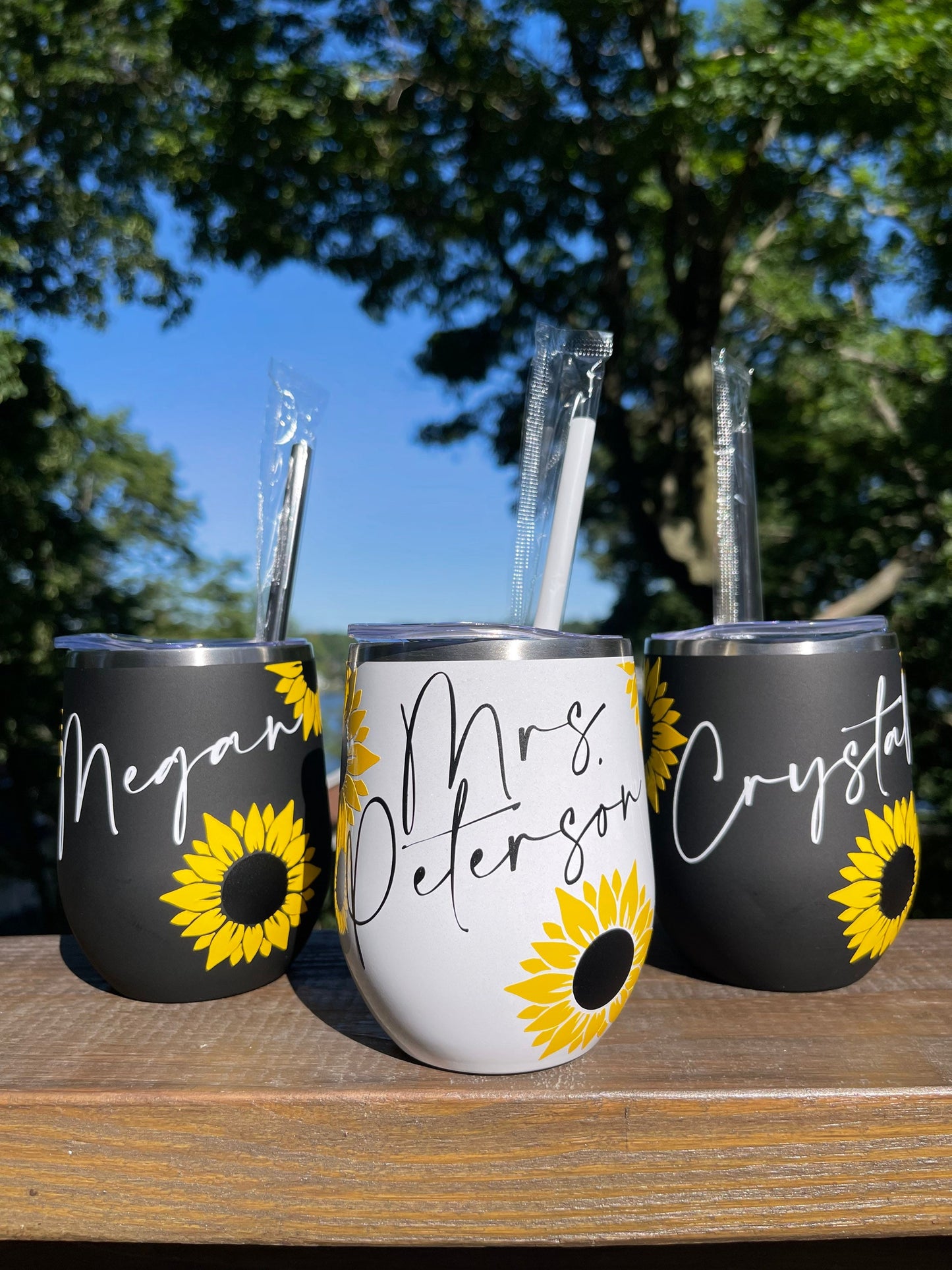 Sunflower Wine Tumbler | Sunflower Tumbler | Personalized Wine Tumbler | Gift for her
