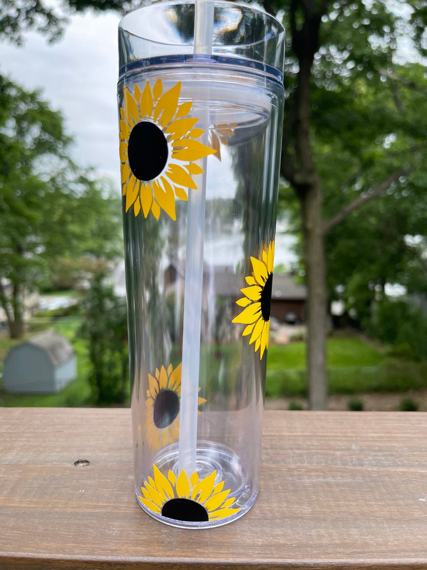 Sunflower Tumbler, personalized sunflower cup, Gift for her, Floral Tumbler, 16 oz Tumbler