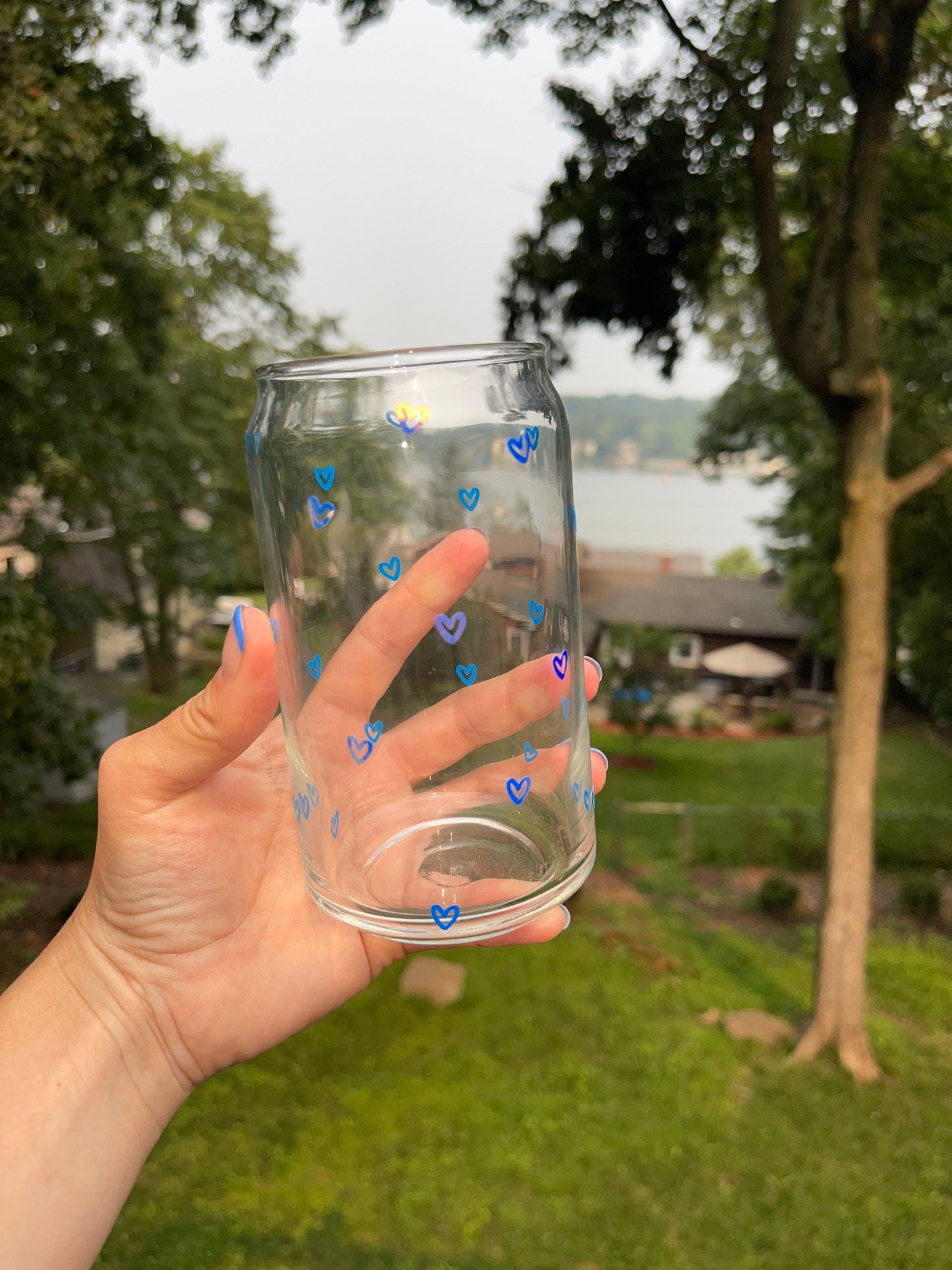 Mini Hearts Iced Coffee Cup, Beer Glass Can, Glass Coffee Cup, Soda Glass Can, Glass Can, Iced Coffee Glass, Aesthetic Glass Beer Can