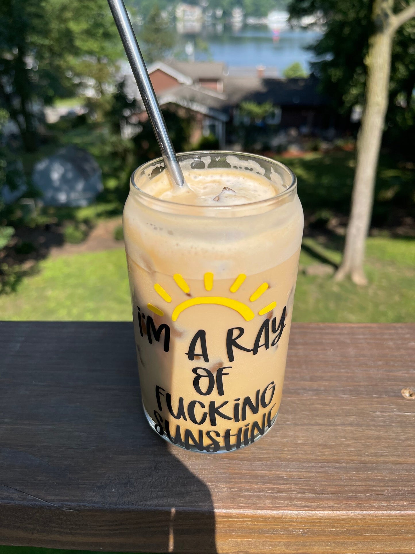 I’m A Ray Of Fucking Sunshine Coffee Glass | Beer Can Glass | Iced Coffee Glass | 16 oz Libbey Can Glass  | Beer Can Glass