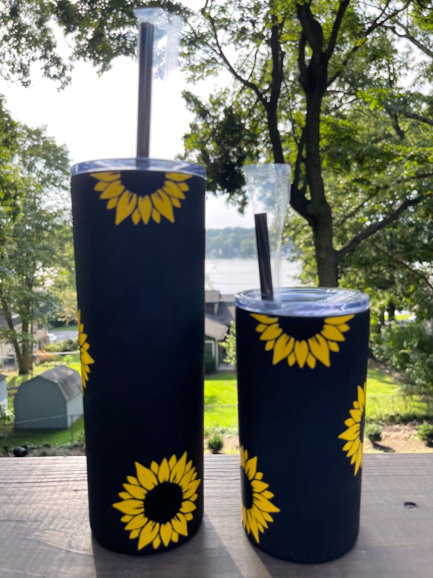 Mommy and Me Tumbler Set, Sunflower Tumbler, personalized sunflower cup, Gift for her, Floral Tumbler, Bride and Flower Girl Tumbler Set