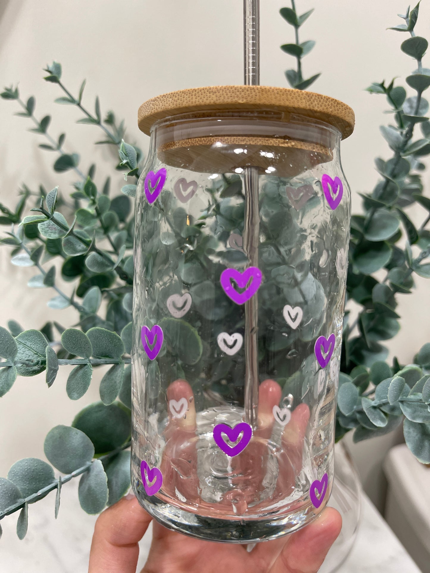 Color Changing Hearts Beer Can Glass